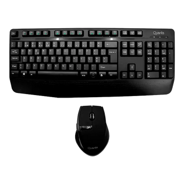 Kit 2 en 1 Mouse y Teclado Inalámbrico Quanta QTKTM12 EasyType Negro