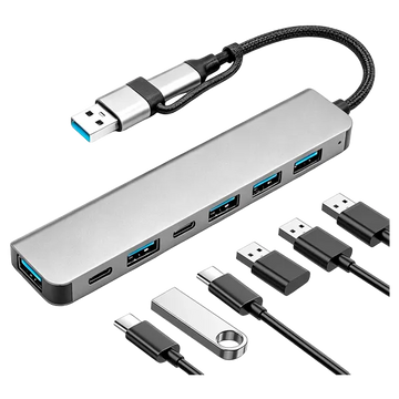 Adaptador Hub 7 en 1 USB-C (7 Puertos)
