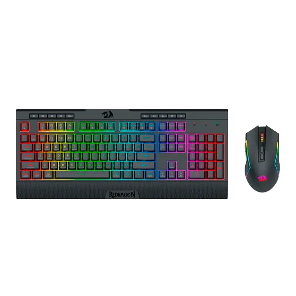 Kit 2 en 1 Mouse y Teclado Inalámbrico Redragon S151 Negro