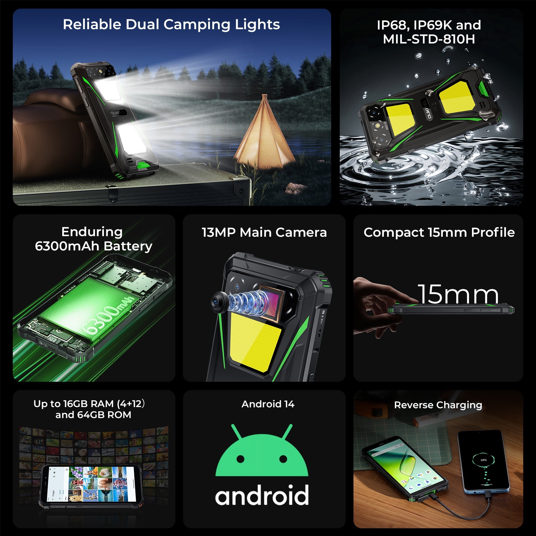 OUKITEL G5 4G Rugged Phone 6 HD+ Display 6300mAh