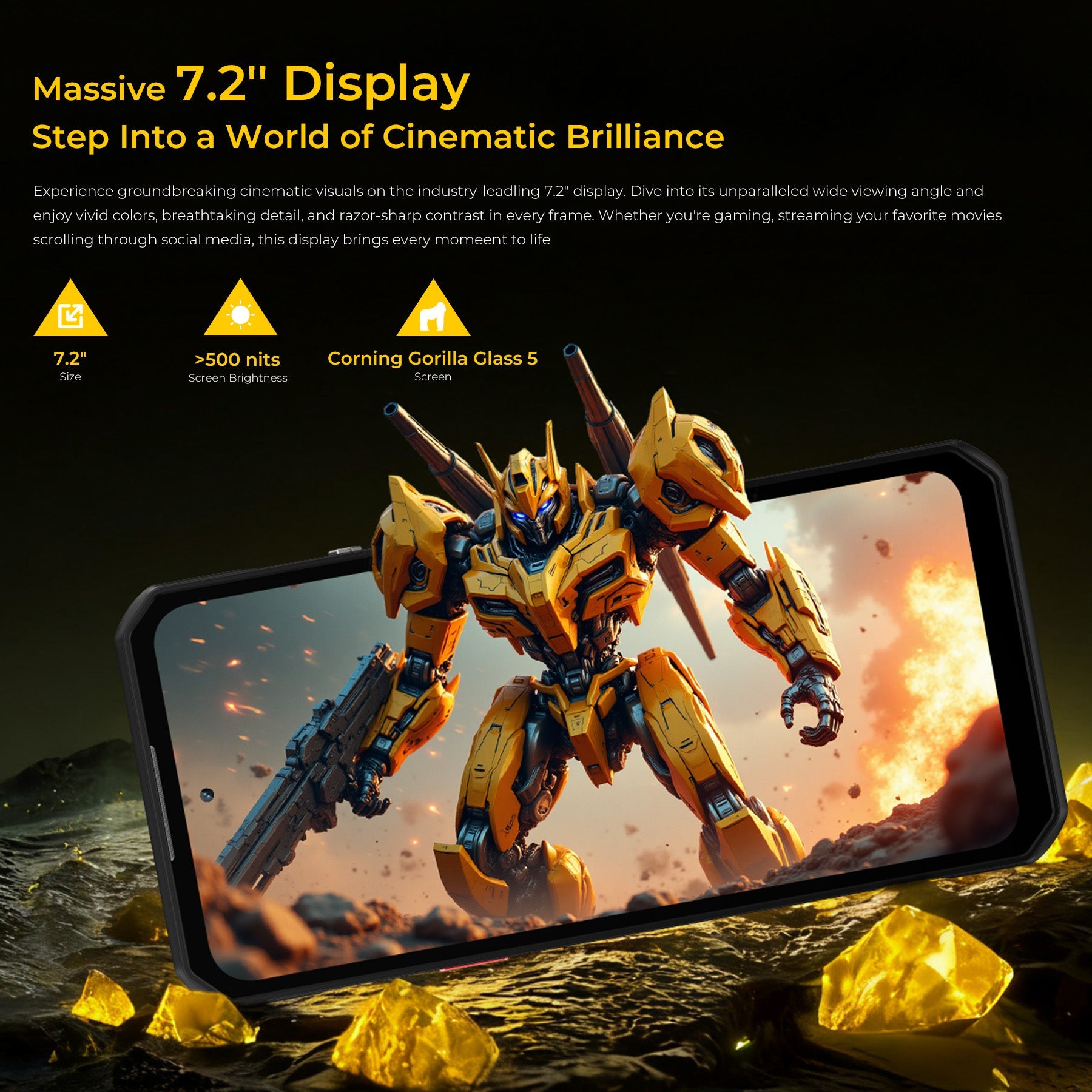 OUKITEL WP60 5G Rugged Phone 7.2'' HD+ Display 10,000mAh